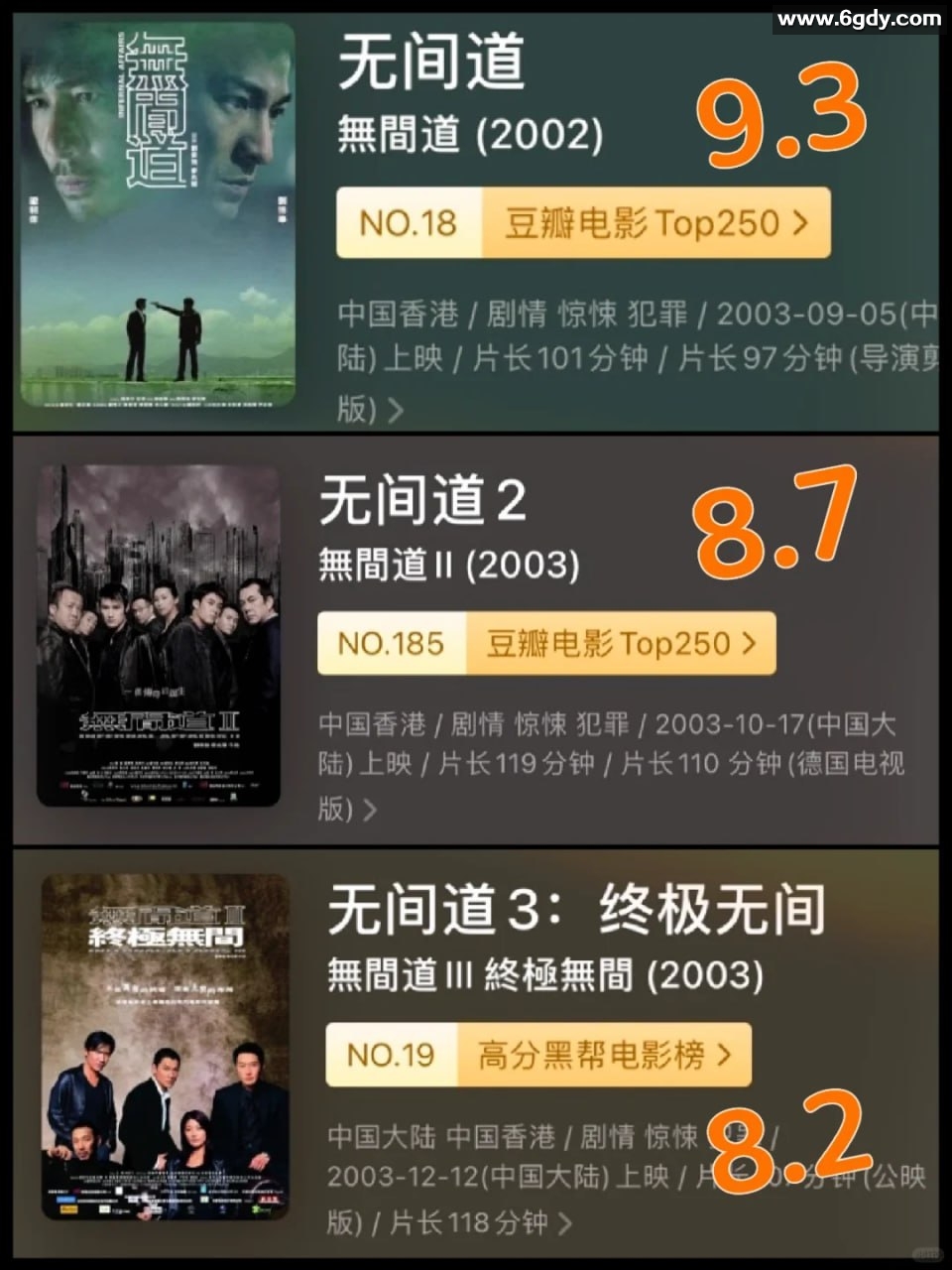 无间道三部曲4K高清2160p蓝光版，含多语言轨及双语字幕，共计53.3GB 